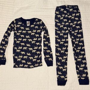 Hanna Andersson Polar Bear Pajama Set - Navy and Cream